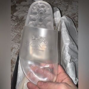 Coach Translucent Frost Logo Slide Sandal